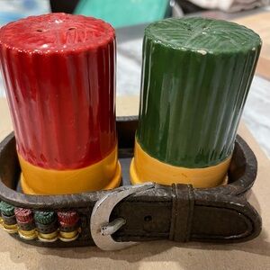 Rustic Red and Green Salt and Pepper Shaker Set